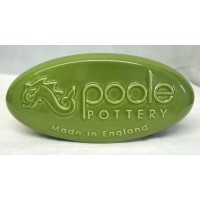 POOLE POTTERY ADVERTISING PEBBLE DISPLAY SIGN – GREEN